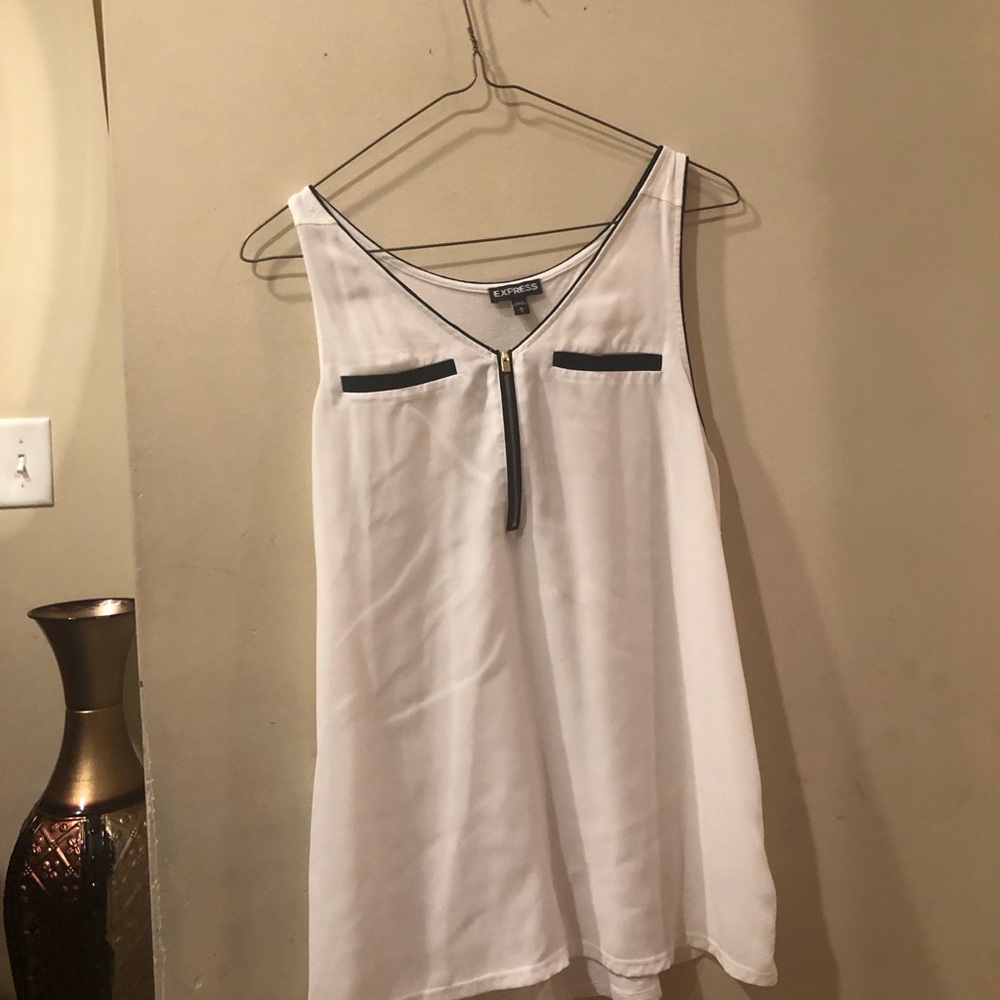 Express white camisole with gold Zipper